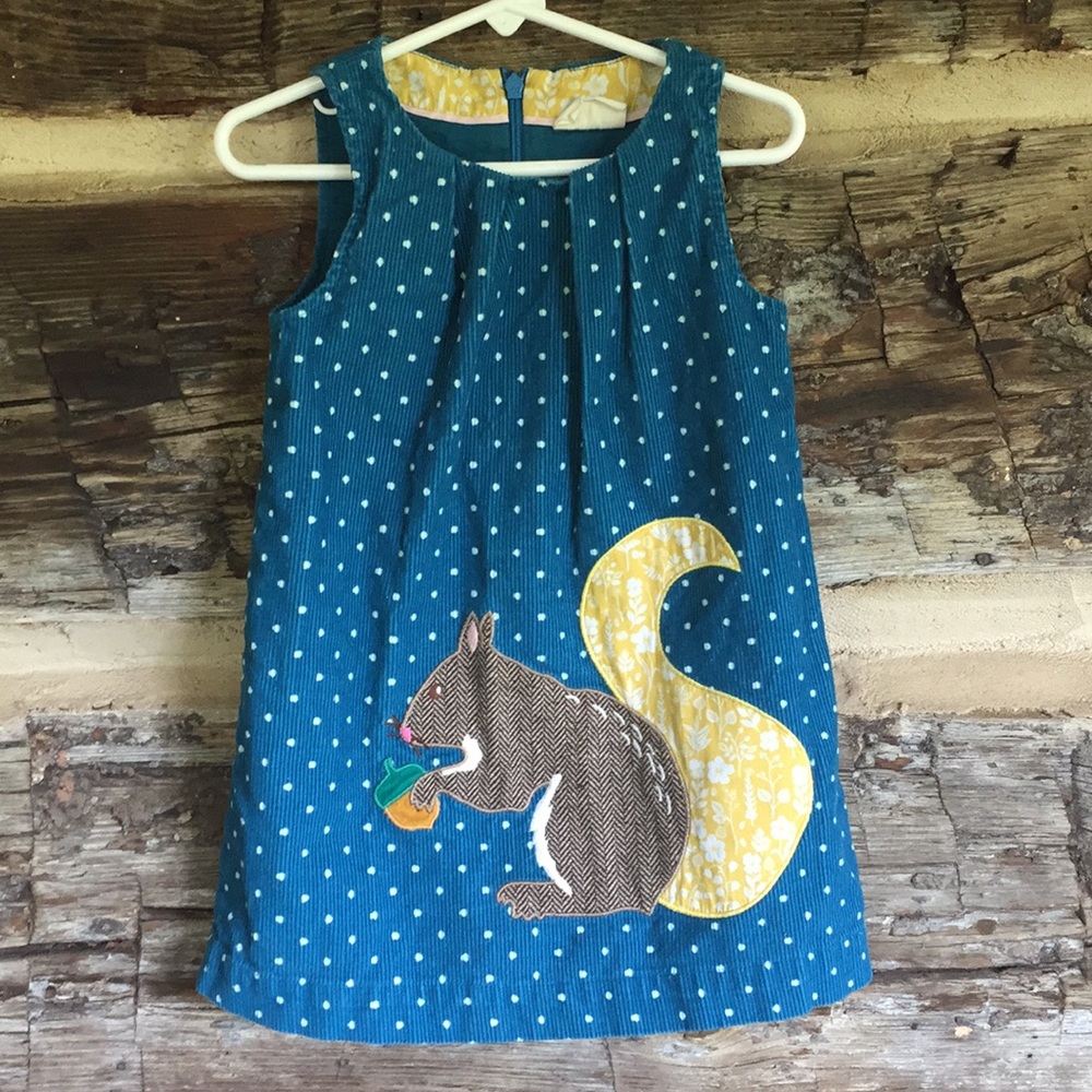 Mini Boden jumper with appliqué squirrel